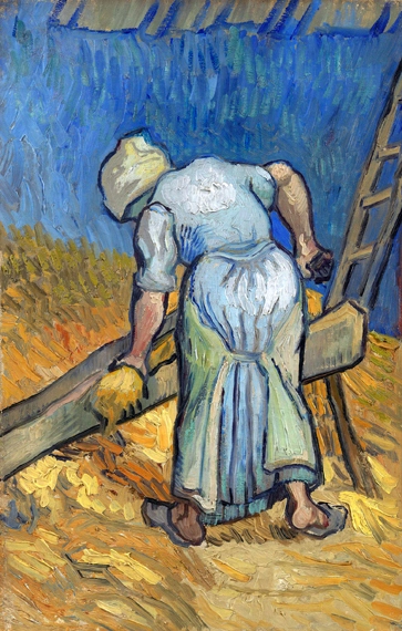 Peasant Woman Bruising Flax (After Millet)