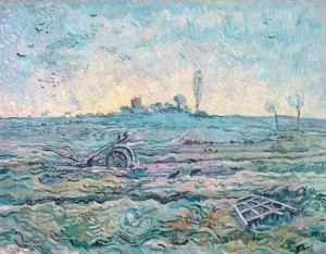 Snow Covered Field With A Harrow (After Millet)