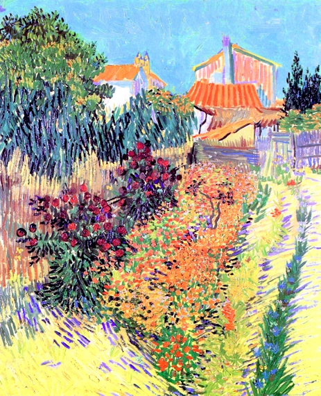 Garden Behind A House by Vincent Van Gogh, oil painting reproduction on canvas Garden Behind A House
