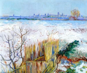 Snowy Landscape With Arles In The Background (1888)
