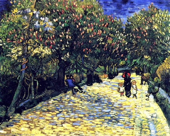 Avenue With Flowering Chestnut Trees