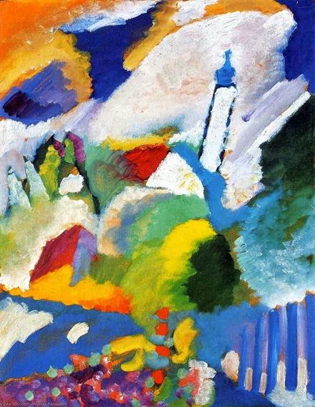 Church In Marnau by Wassily Kandinsky, oil painting reproduction on canvas Church In Marnau