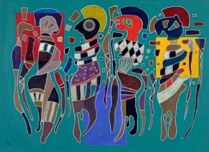 4 Figuren Auf 3 Quadraten (4 Figures On 3 Squares)