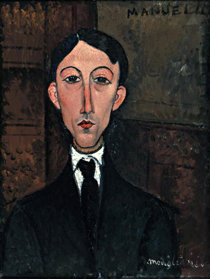 Buste De Manuel Humbert 1916 by Amedeo Modigliani, oil painting reproduction on canvas Buste De Manuel Humbert 1916