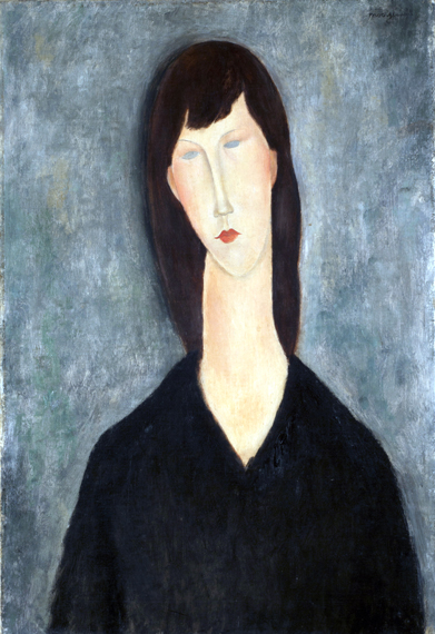 Bust of a Woman by Amedeo Modigliani, oil painting reproduction on canvas Bust of a Woman