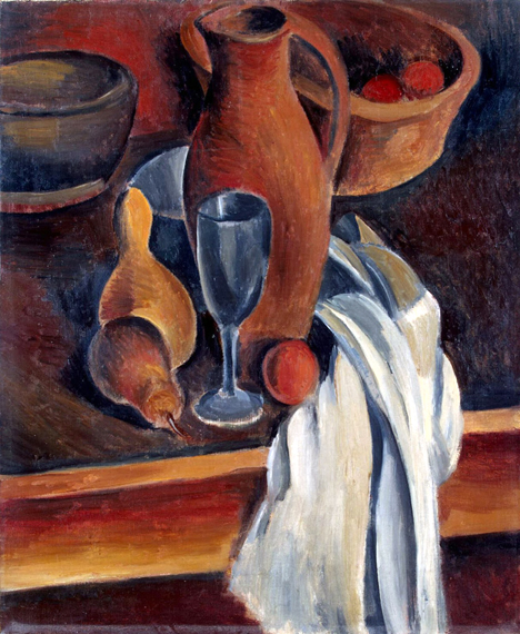 Still Life with Earthenware Jug and White Napkin