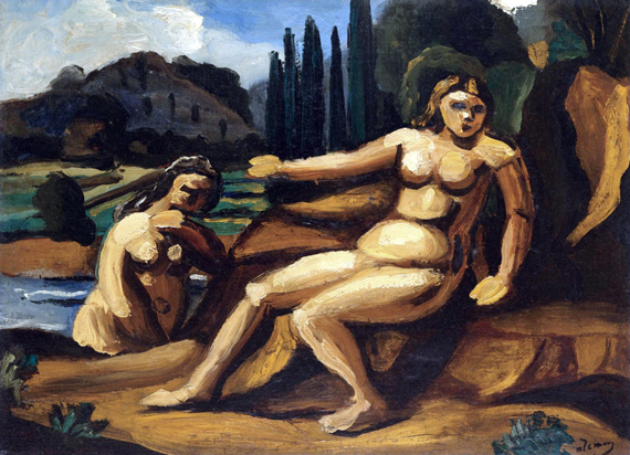 Deux Baigneuses Dans Un Paysage