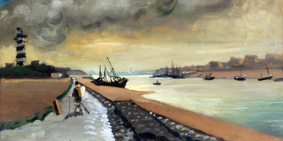 Gravelines. Entrée du port by André Derain, oil painting reproduction on canvas Gravelines. Entrée du port