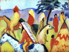 Riding Indians At The Tent