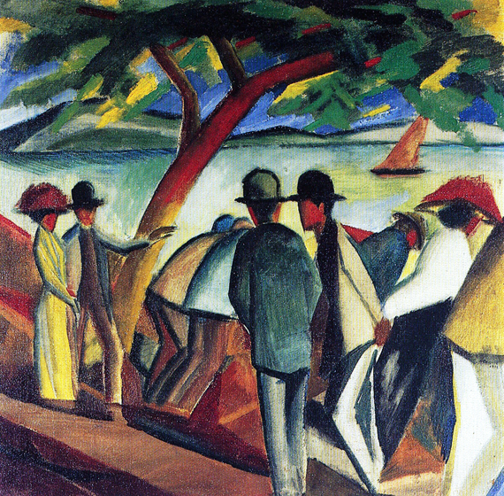 Strollers At The Lake I