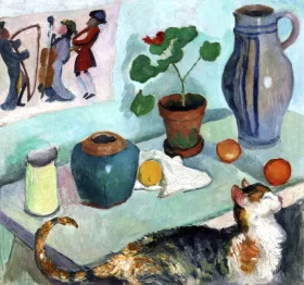 Still Life With A Cat 1910