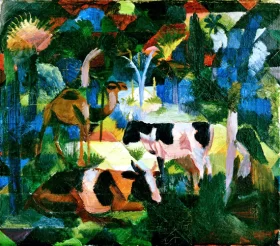 Landscape With Cows And Camel