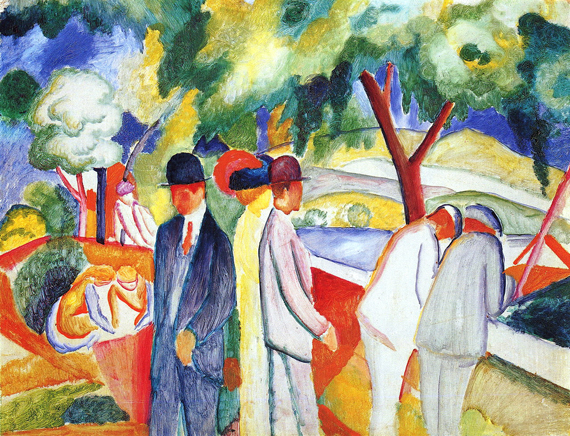 Park Walk by August Macke, oil painting reproduction on canvas Park Walk