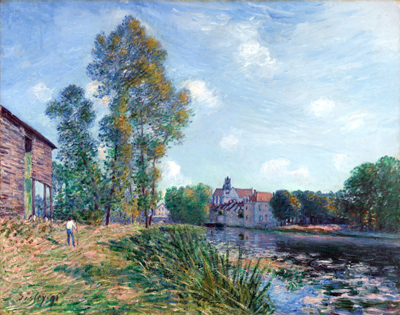 Le Loing à Moret, En Été, 1891 by Alfred Sisley, oil painting reproduction on canvas Le Loing à Moret, En Été, 1891