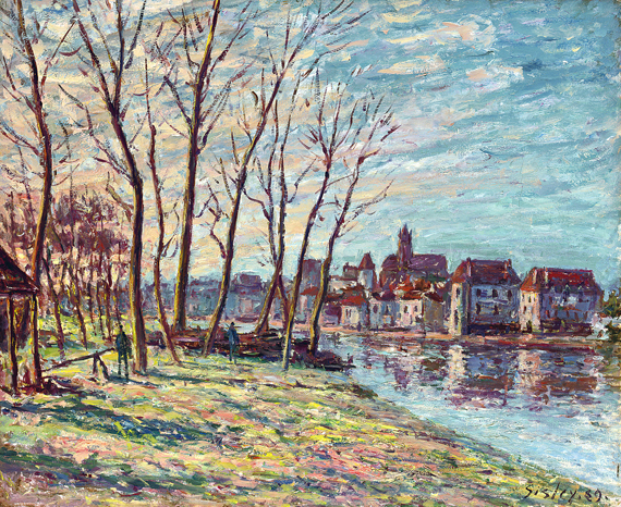 Vue de Moret by Alfred Sisley, oil painting reproduction on canvas Vue de Moret