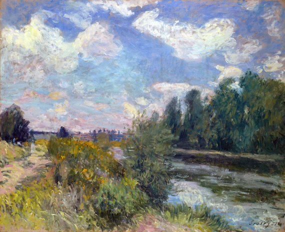 La Seine à Bougival 1876 by Alfred Sisley, oil painting reproduction on canvas La Seine à Bougival 1876