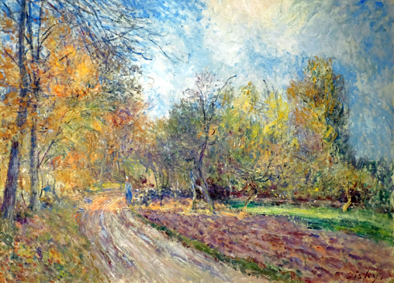 Edge of a Forest in Autumn, 1883 by Alfred Sisley, oil painting reproduction on canvas Edge of a Forest in Autumn, 1883