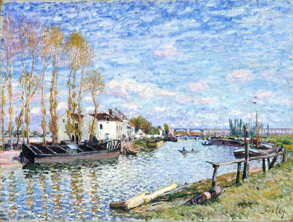 The Loing at Saint-Mammès 1882 by Alfred Sisley, oil painting reproduction on canvas The Loing at Saint-Mammès 1882