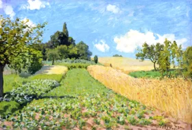 Water Lilies, Morning, 1920-26-Left Panel The Cornfield (Near argenteuil)