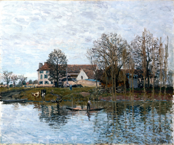 The Seine at Port Marly, 1875 by Alfred Sisley, oil painting reproduction on canvas The Seine at Port Marly, 1875