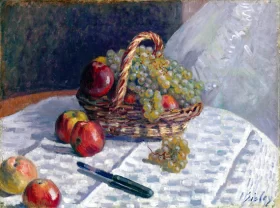 Morning On the Seine at Giverny, 1897 Apples and Grapes in a Basket