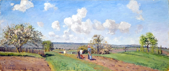 Les Quatre Saisons-Le Printemps 1872 by Camille Pissarro, oil painting reproduction on canvas Les Quatre Saisons-Le Printemps 1872