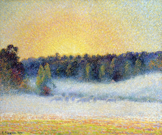 Prairie avec Vaches, Brume, Soleil Couchant à ÉRagny, 1891