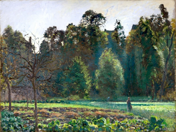 The Cabbage Field, Pontoise 1873 by Camille Pissarro, oil painting reproduction on canvas The Cabbage Field, Pontoise 1873