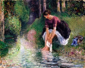 Woman Washing Her Feet in a Brook 1894