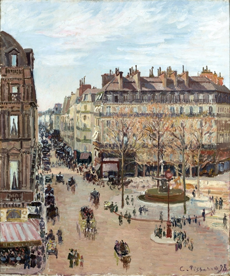 La Rue Saint-Honoré 1898 by Camille Pissarro, oil painting reproduction on canvas La Rue Saint-Honoré 1898