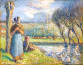 Gardeuse D'Oies au Bord de L'Epte 1889