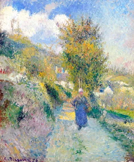 Chemin de Pontoise, Auvers-Sur-Oise 1876 by Camille Pissarro, oil painting reproduction on canvas Chemin de Pontoise, Auvers-Sur-Oise 1876