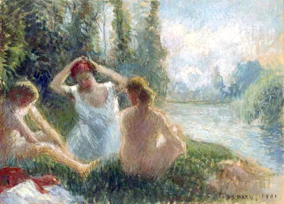 Baigneuses assises au Bord D'Une RivièRe, 1901