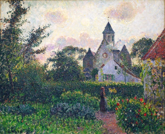 The Church at Knocke, 1894 by Camille Pissarro, oil painting reproduction on canvas The Church at Knocke, 1894
