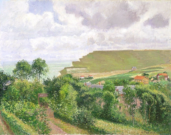 View of Berneval 1900 by Camille Pissarro, oil painting reproduction on canvas View of Berneval 1900