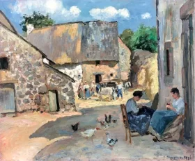 Cour de Ferme à Melleraye, 1876