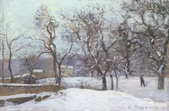 Snow at Louveciennes 1870 by Camille Pissarro, oil painting reproduction on canvas Snow at Louveciennes 1870