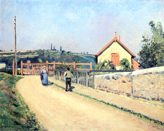 The Railway Crossing at Les PâTis Near Pontoise 1873 by Camille Pissarro, oil painting reproduction on canvas The Railway Crossing at Les PâTis Near Pontoise 1873