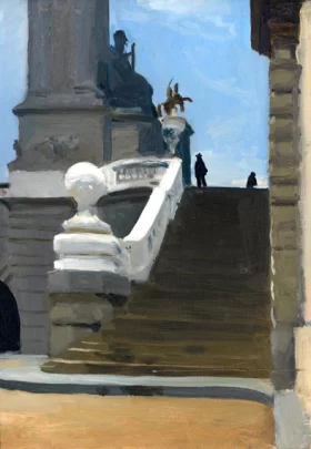 The Burgundian woman 1918 Two Figures at Top of Steps in Paris 1906