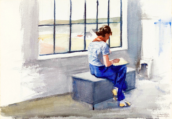 Jo Sketching in the Truro House by Edward Hopper, oil painting reproduction on canvas Jo Sketching in the Truro House