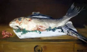 Table and Chairs Salmon Pike and Shrimps 1864