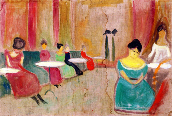Brothel Scene by Edvard Munch, oil painting reproduction on canvas Brothel Scene