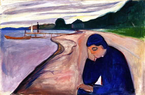 Melancholy by Edvard Munch, oil painting reproduction on canvas Melancholy