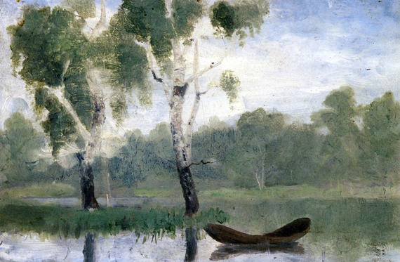 Small Lake With Boat