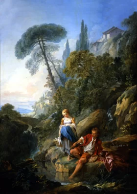Pastorale- A Peasant Boy Fishing