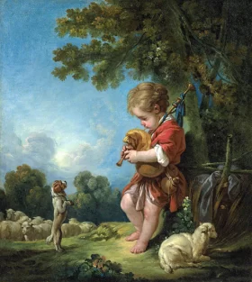 Shepherd Boy Playing Bagpipes 1754