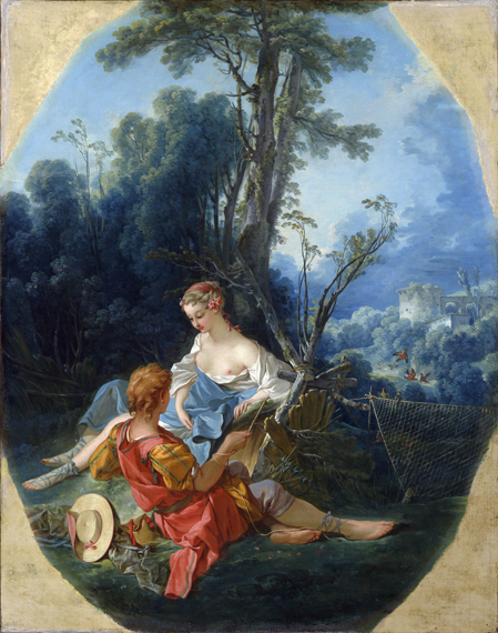 Pleasures of the Country 1743 by Francois Boucher, oil painting reproduction on canvas Pleasures of the Country 1743