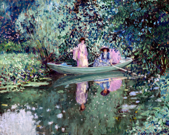Grey Day On The River by Frederick Carl Frieseke, oil painting reproduction on canvas Grey Day On The River