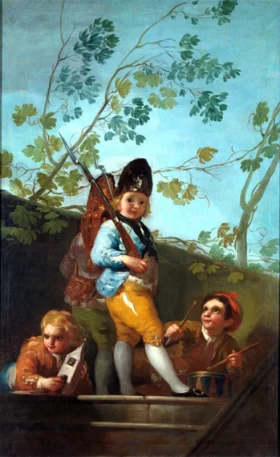 Boys playing soldiers 1779