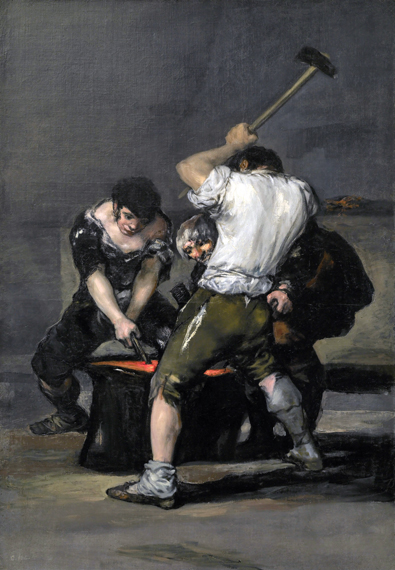 The Forge by Francisco Goya, oil painting reproduction on canvas The Forge